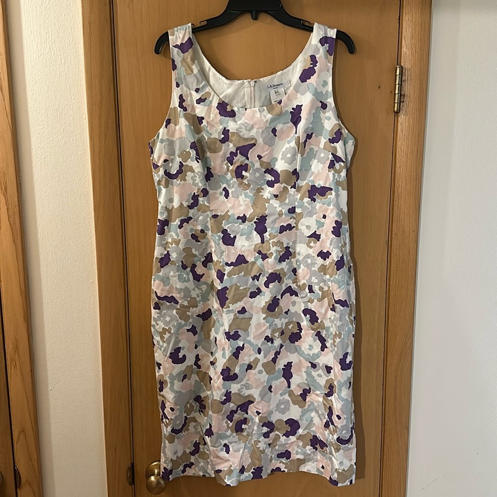 LK Bennett Women’s Floral Sheath Midi Dress Purple Tan Size 14
